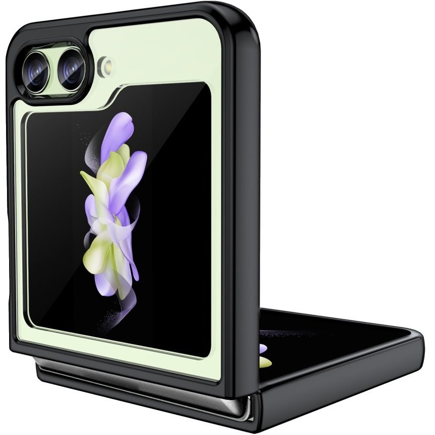 Samsung Galaxy Z Flip 5 5g Fusion Hybrid-hülle, Transparent/schwarz
