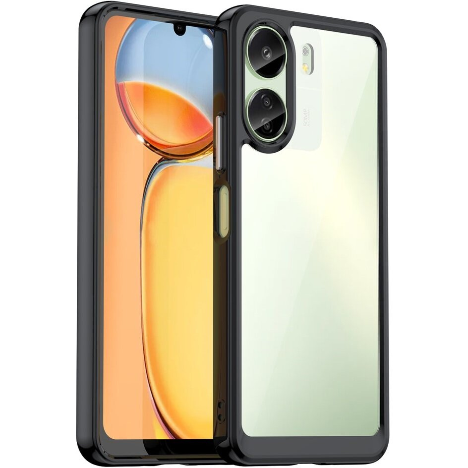 Schutzhülle Für Xiaomi Redmi 13c / Poco C65, Fusion Hybrid, Transparent / Schwarz