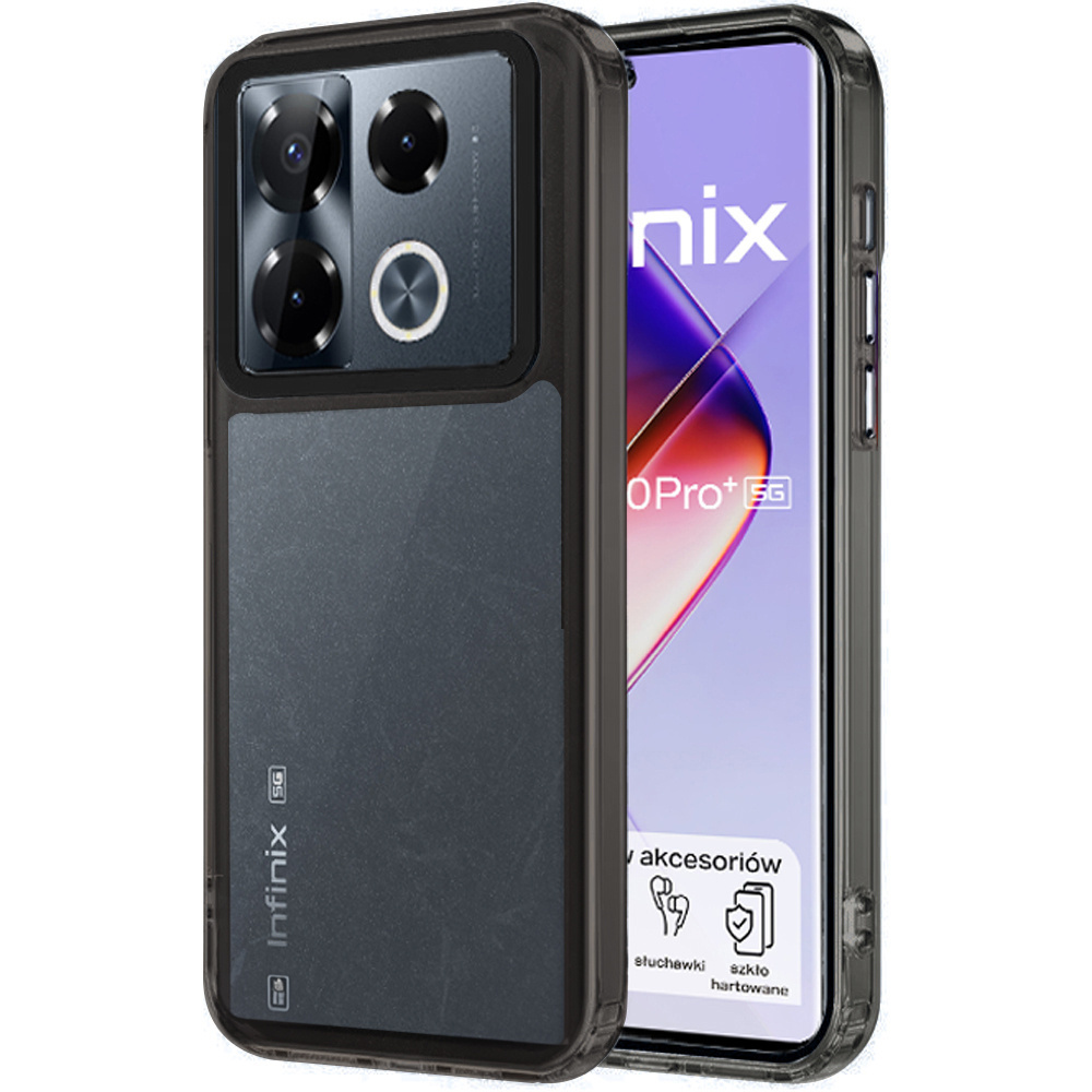 Infinix Note 40 Pro Plus Fusion Hybrid Hülle, Transparent / Schwarz
