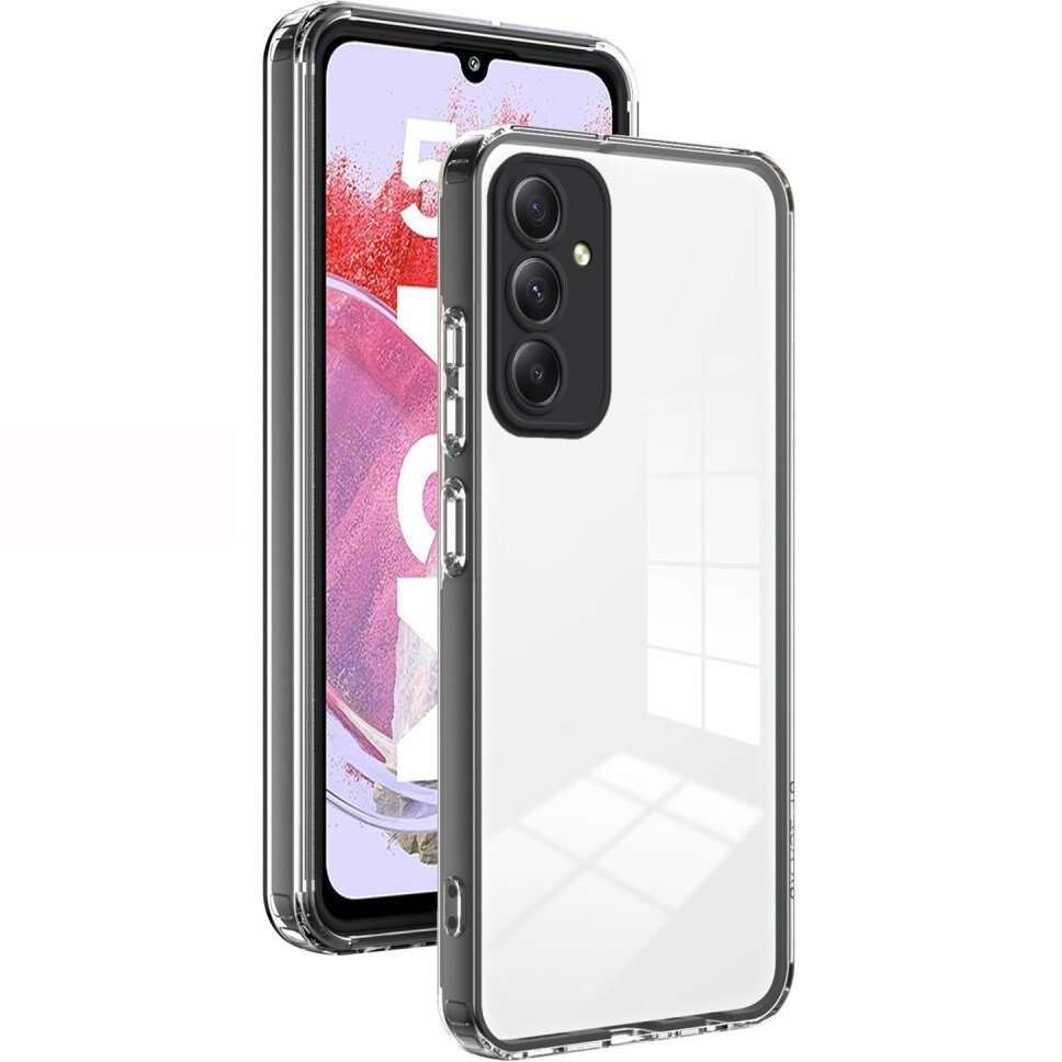 Samsung Galaxy M34 5g Fusion Hybrid-hülle Mit Kameraschutz, Transparent/schwarz