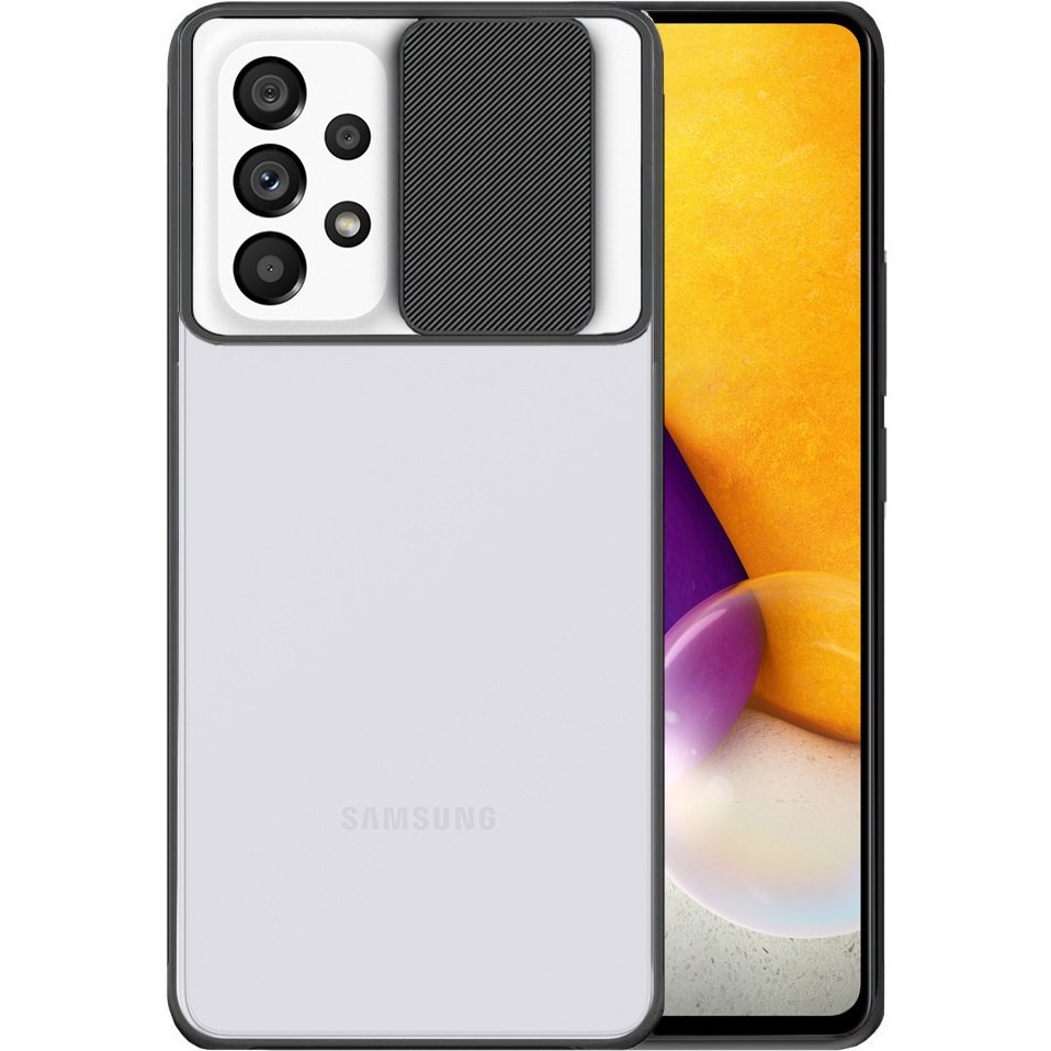 Samsung Galaxy A72 Hülle Mit Kameraschutz, Transparent/schwarz