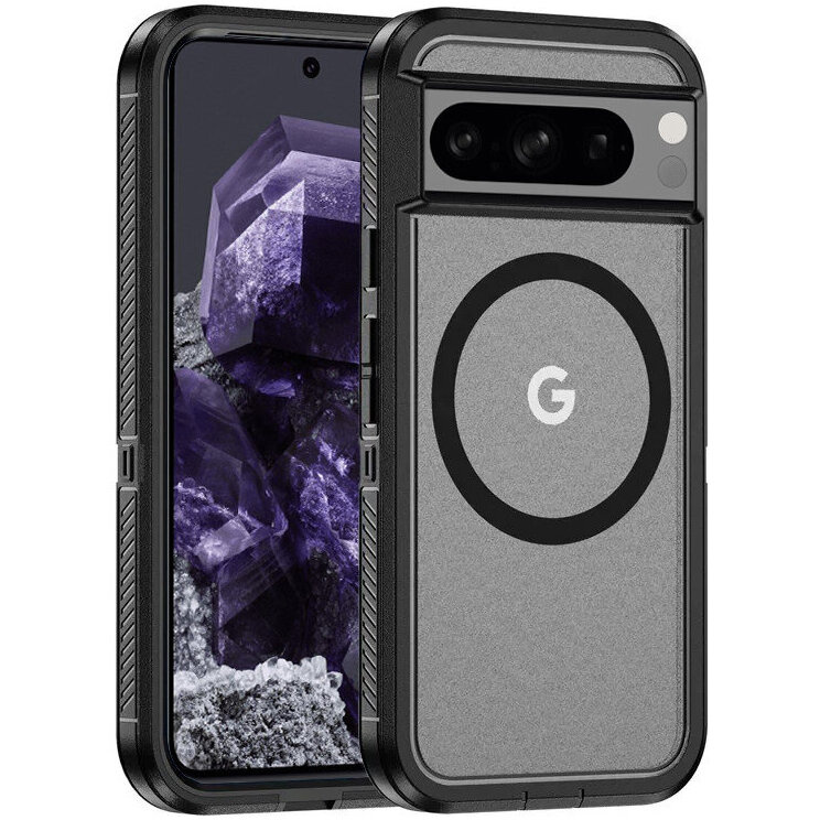 Google Pixel 8 Pro Hülle Mit Rahmen, Magsafe-kompatibel, Transparent/schwarz