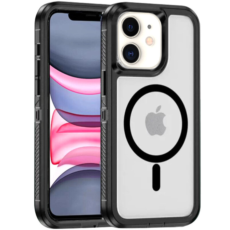 Iphone 11 Hülle Mit Rahmen, Magsafe-kompatibel, Transparent/schwarz