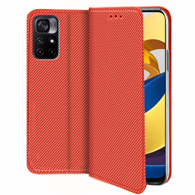 Intelligente Magnethülle Für Xiaomi Poco M4 Pro 5g / Redmi Note 11s 5g, Rot