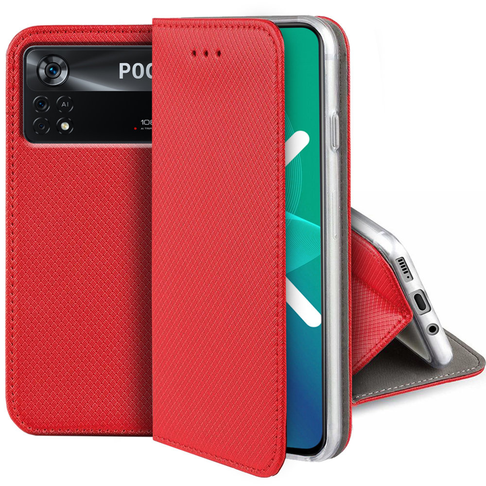Intelligente Magnethülle Für Xiaomi Poco X4 Pro 5g, Rot