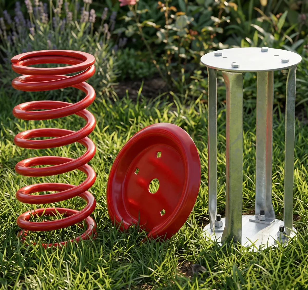 Satz Federn Für Wippe Rot + Rote Platte + Federanker 400x200