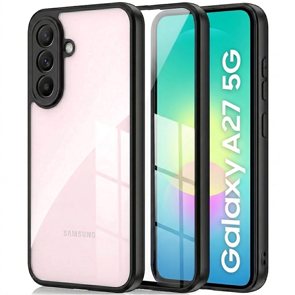 Transparente Hülle Für Samsung Galaxy A27 5g, Fusion Hybrid, Schwarzer Rahmen