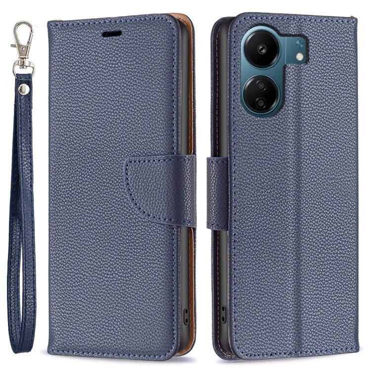 Flip-case Für Xiaomi Redmi 13c / Poco C65, Brieftaschen-leder, Marineblau