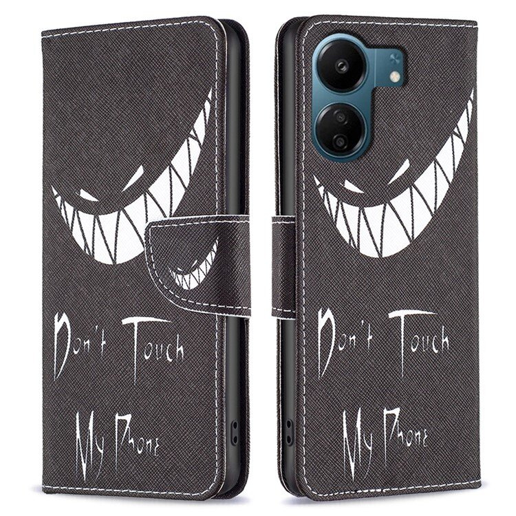 Klapphülle Für Xiaomi Redmi 13c / Poco C65, Brieftaschen-design, „finger Weg Von Meinem Handy“, Schwarz