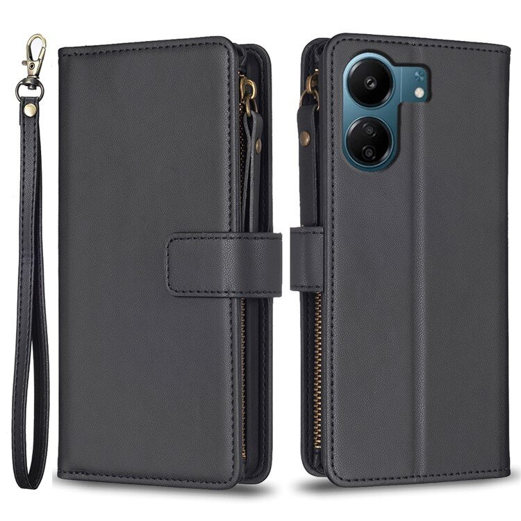 Klapphülle Für Xiaomi Redmi 13c / Poco C65, Mit Reißverschlussfach, Schwarz