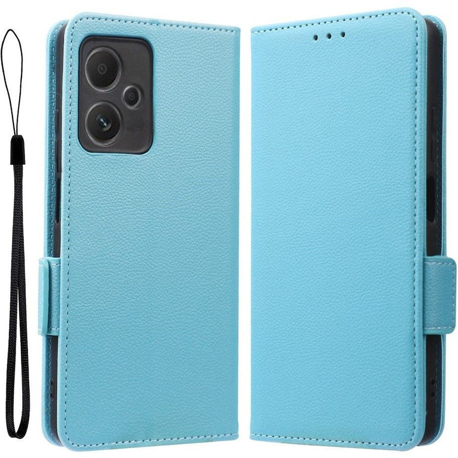 Flip-case Für Xiaomi Redmi Note 12 5g / Poco X5 5g, Brieftaschen-design Litschi-magnet, Blau