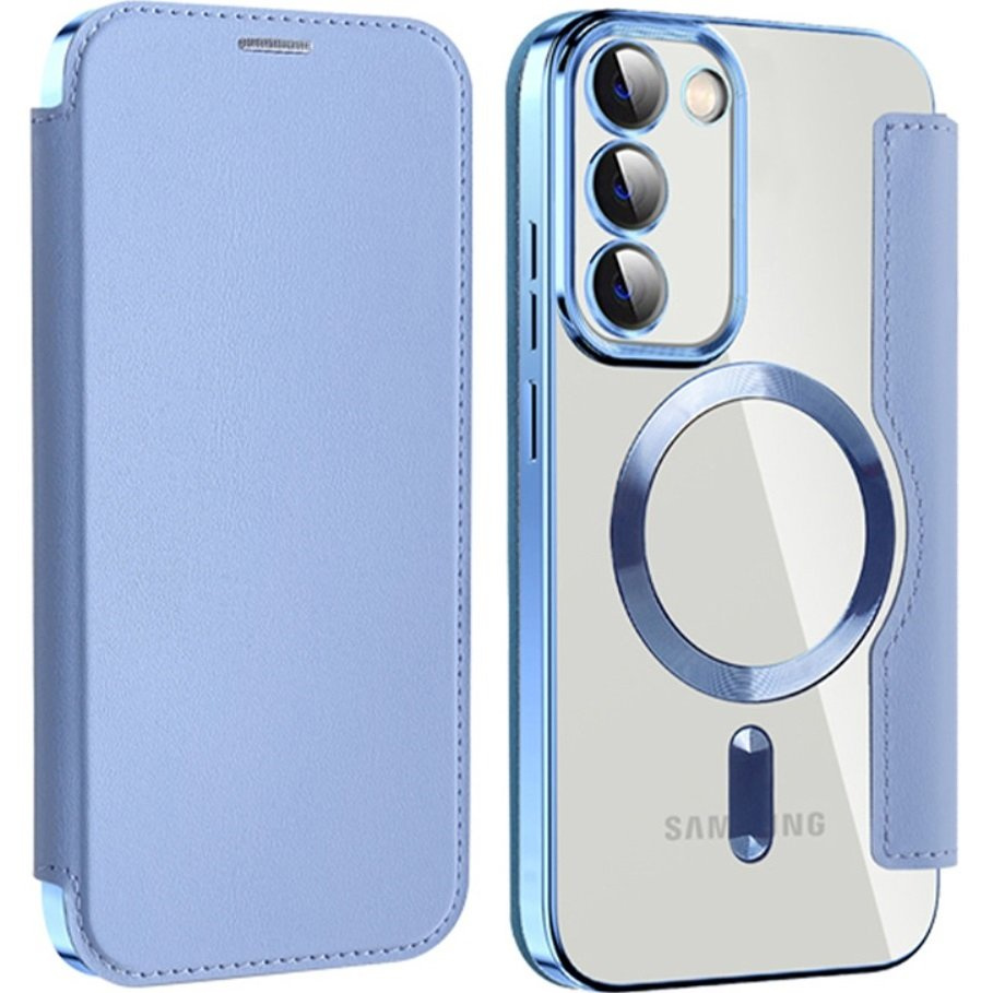 Klapphülle Für Samsung Galaxy S23, Brieftaschenfunktion, Magsafe, Blau