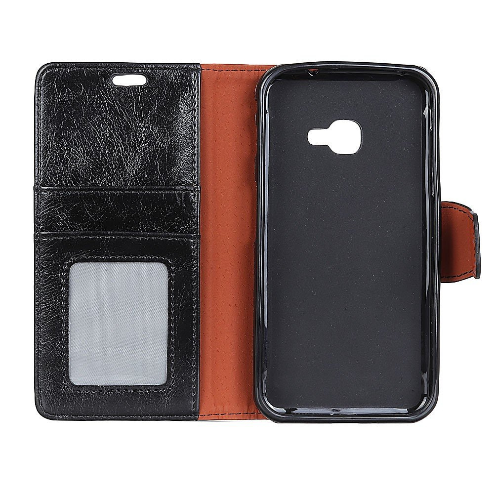 Leder-wallet-hülle Für Samsung Galaxy Xcover 4/4s – Schwarz