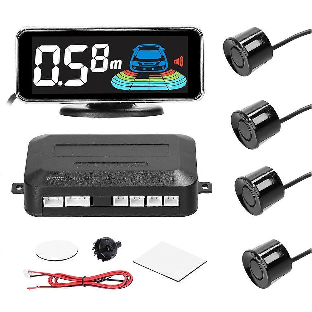 Auto-parksensor, Rückfahrradarsystem Mit 4 Parksensoren, Abstandserkennung, Lcd-abstandsanzeige