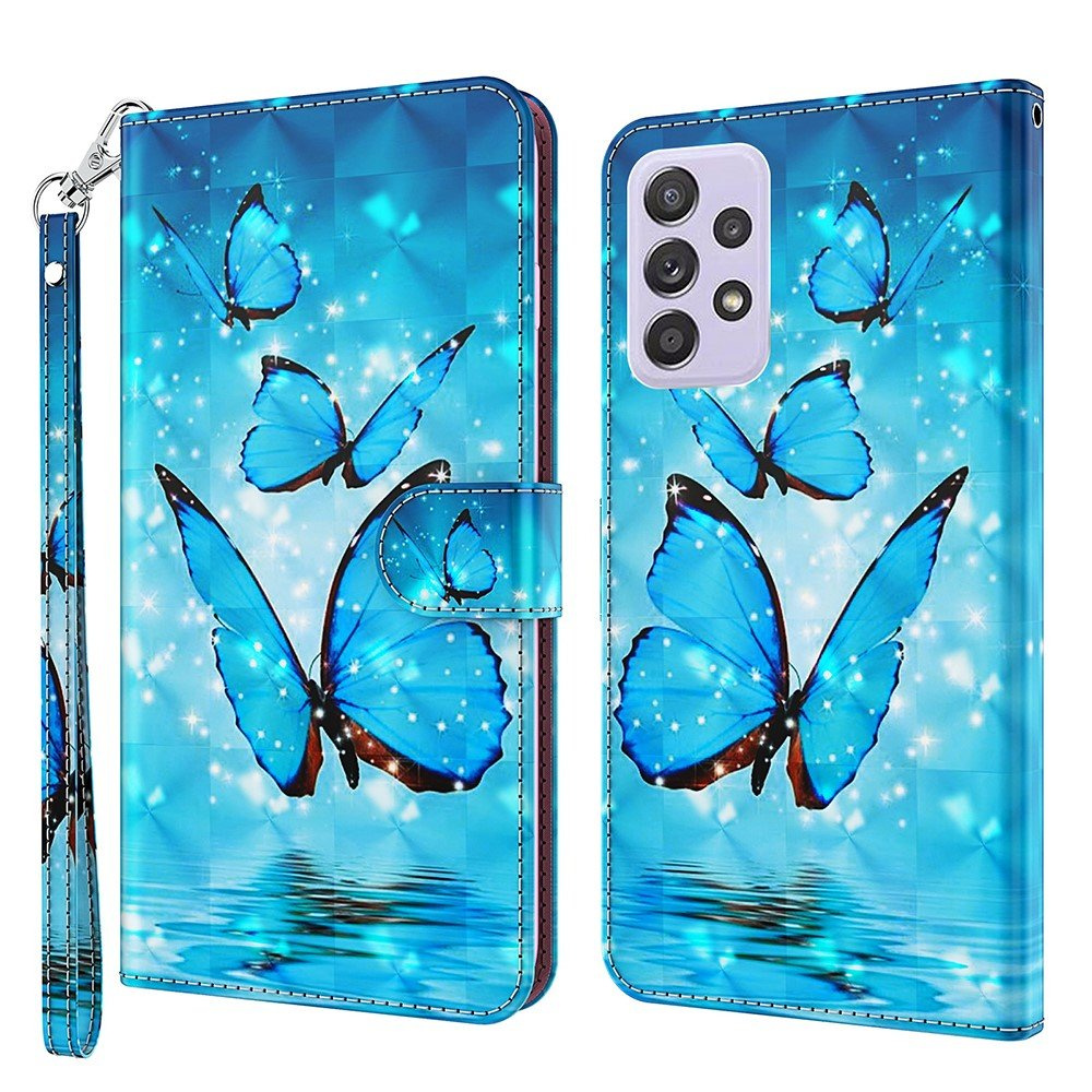 Brieftaschenhülle Für Samsung Galaxy A52 / A52s, Lichtpunkte, Schmetterling