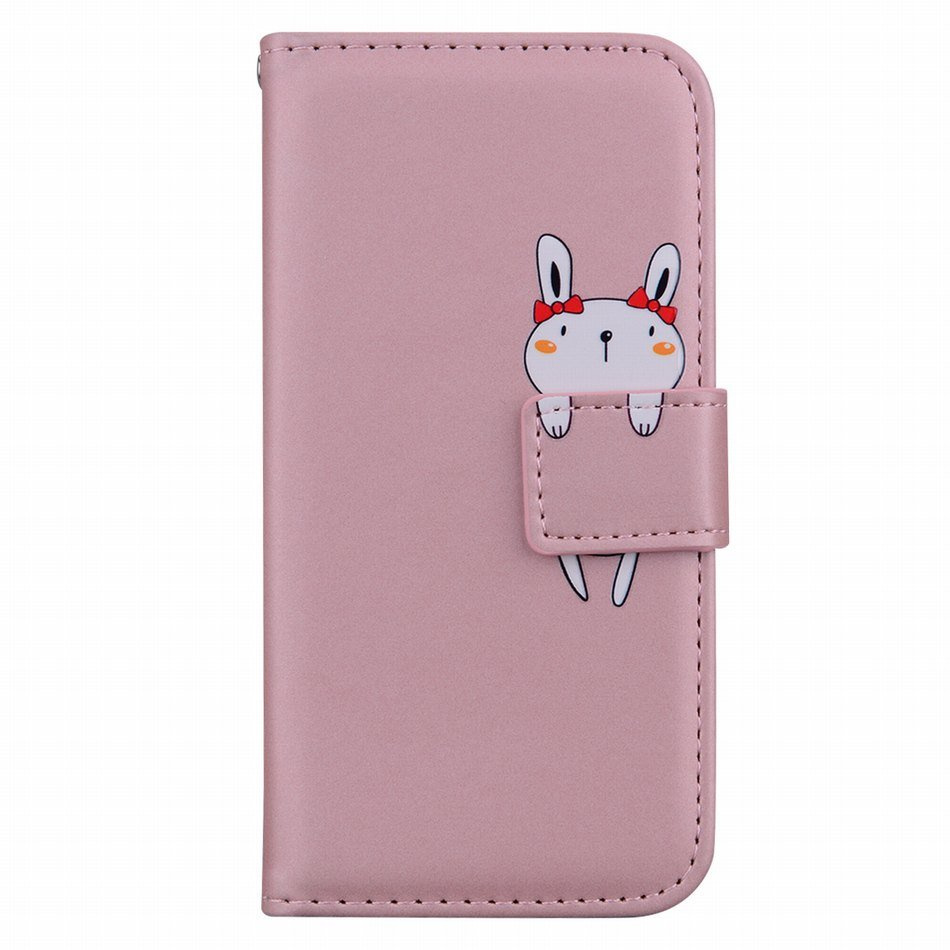 Brieftaschenhülle Für Motorola Moto E20/e30/e40, Hase, Rosa