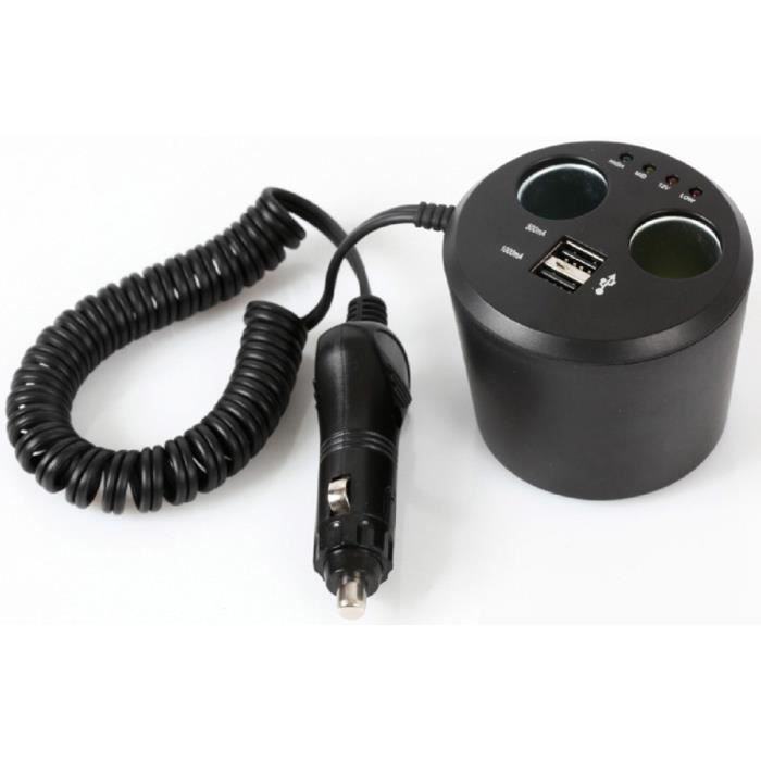 Auto-t Usb Cigarette Lighter Multi-socket On Drink Holder 12/24v