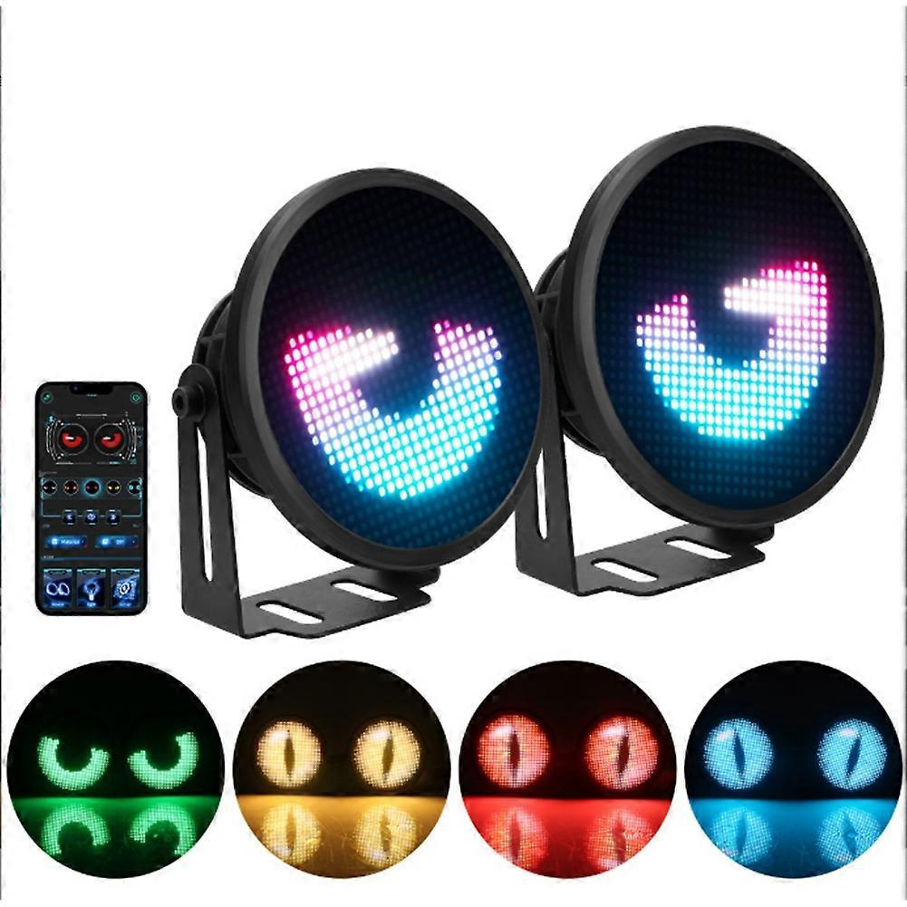Stück 3-zoll-auto-angel-eyes-ring-nebelscheinwerfer-led-bildschirm-app-steuerung Diy-multimedia-player-scheinwerfer-dynamic-eye-lightsjxlgv