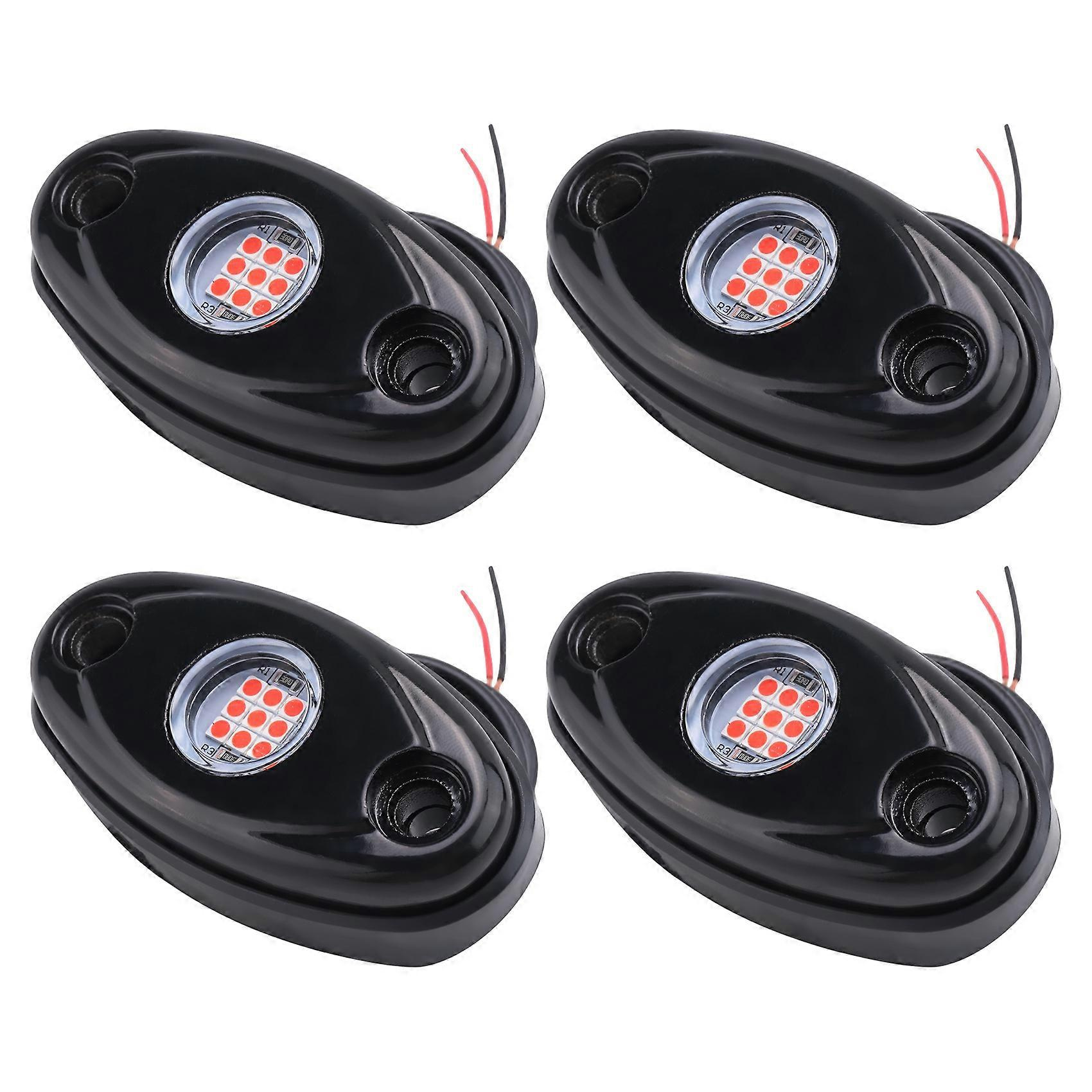 4er-set Led-unterbodenbeleuchtung, Wasserdicht, Led-neon-trail-rig-beleuchtung, Kompatibel Mit Jeep Truck, Atv, Raptor, Offroad-boot – Rot Jxlgv