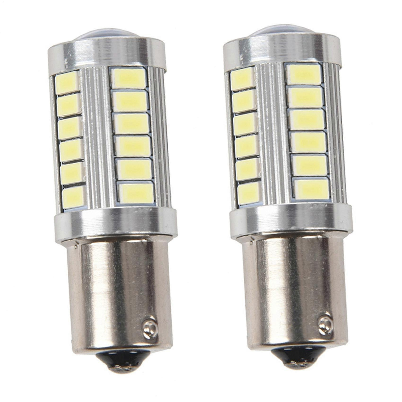 2x Ba15s 12v Weiße Led-standlicht-blinker-autolampe 1156 P21w Silber 33-ledjxlgv