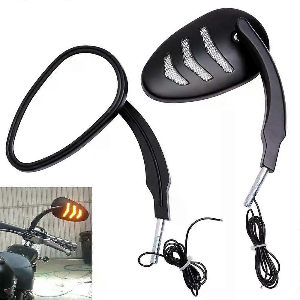 Motorrad-chrom-led-rückspiegel Mit Blinkern Für Harley Davidson Road King (rückspiegel-seitenlicht-zubehör Jxlgv)