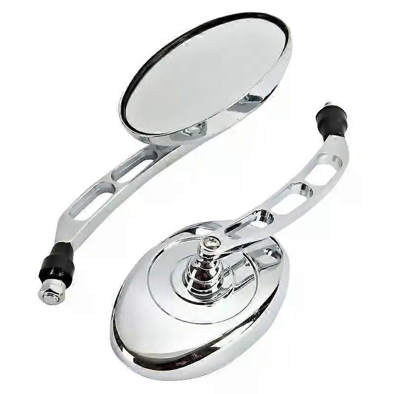 Wow Motorrad-rückspiegel, Oval, Verchromt, Für Kawasaki, Honda, Suzuki, Roller, Atv, 10 Mm Jxlgv
