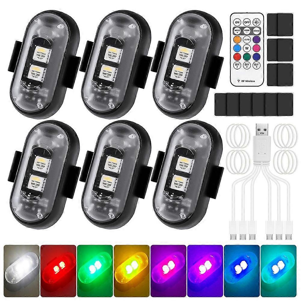 Kabellose Led-leuchten Fürs Auto Mit Fernbedienung, Kabellose Led-blitzlichter In 8 Farben Für Auto, Motorrad, Drohne, Fahrrad (jxlgv)