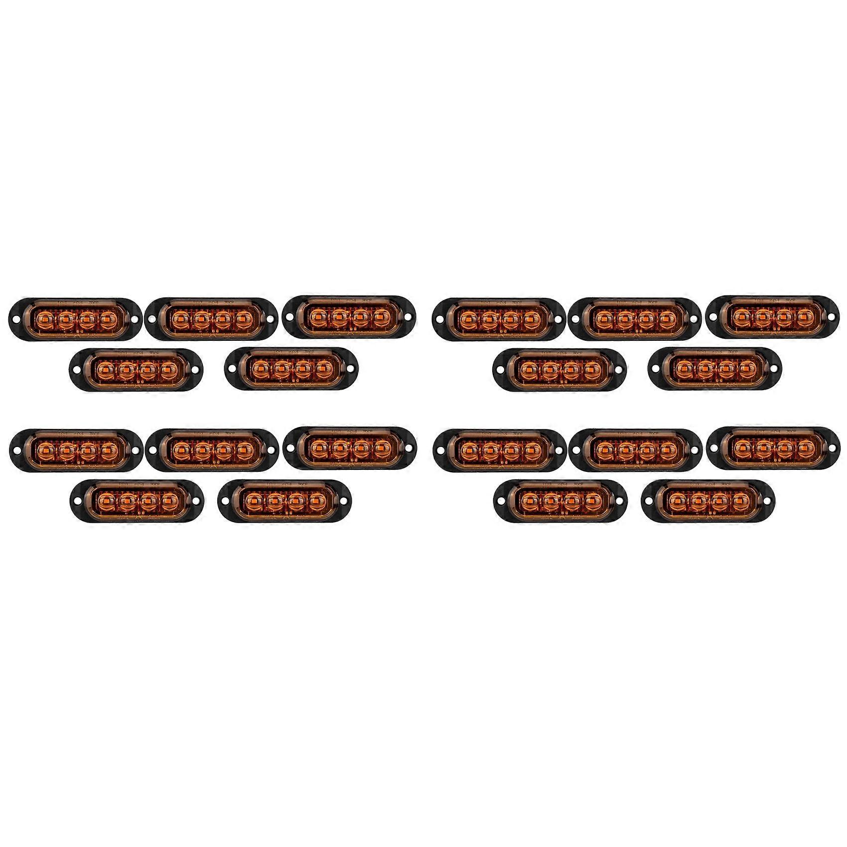 20 Stück 12v-24v 4led Seitenmarkierungsleuchten, Blinker, Rückleuchten Für Anhänger Und Lkw, Gelb, Jxlgv
