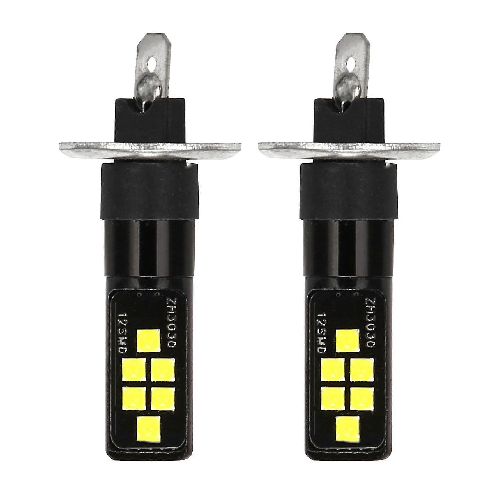 Stück H1 Led-autolampen 12v-24v 12smd 3030 Chipsatz, W5w Glühbirne 194 Led-lampe Für Nebelscheinwerfer Weiß Jxlgv