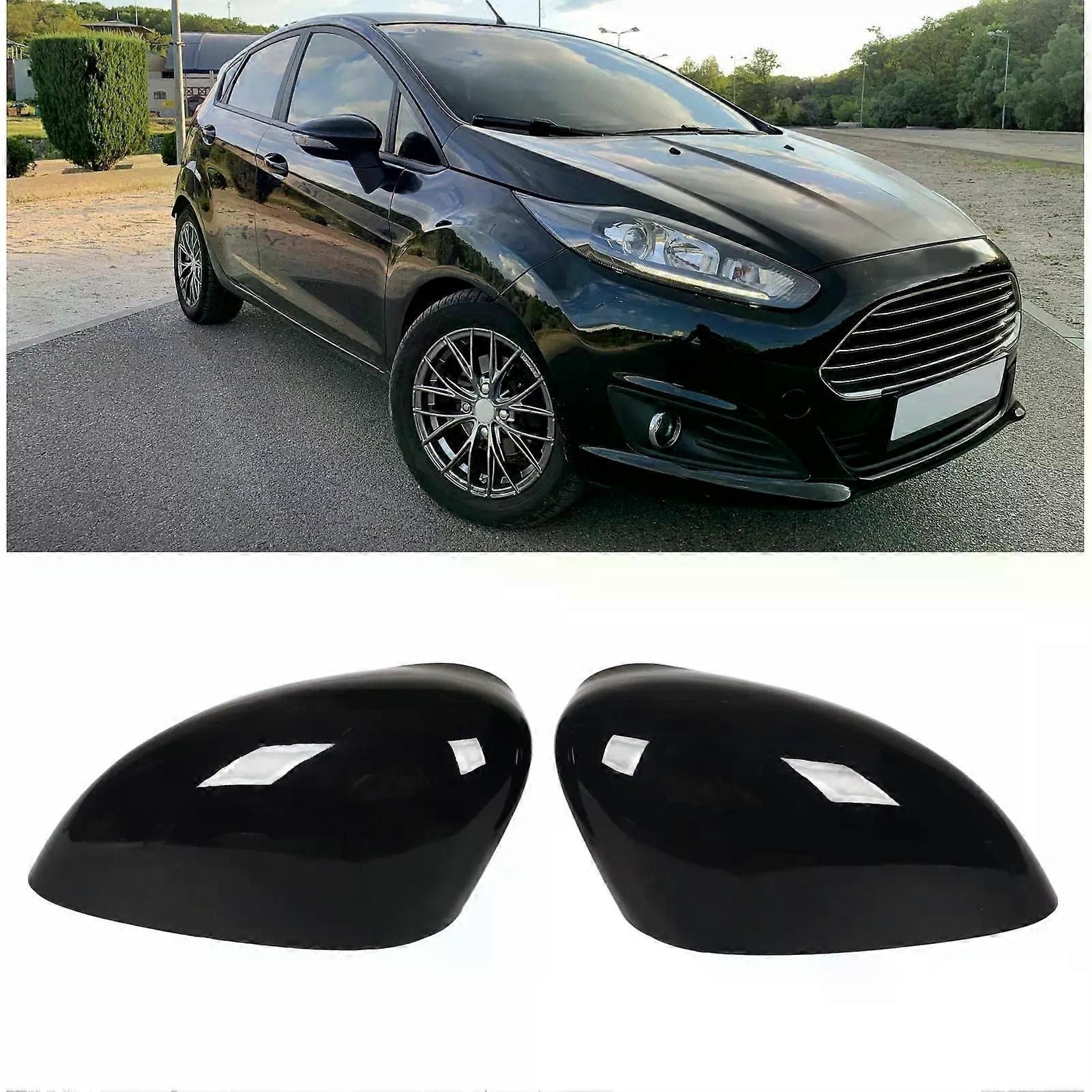 Paar Außenspiegelkappen, Glänzend Schwarz, Ersatz Für Ford Fiesta Mk7 Limousine Jxlgv