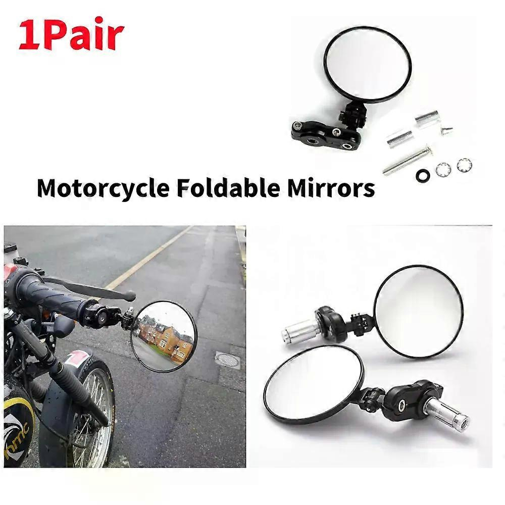 1 Paar Schwarze, Klappbare Lenkerendenspiegel Für Suzuki, Honda, Kawasaki, Yamaha, Ducati (motorradzubehör) Jxlgv