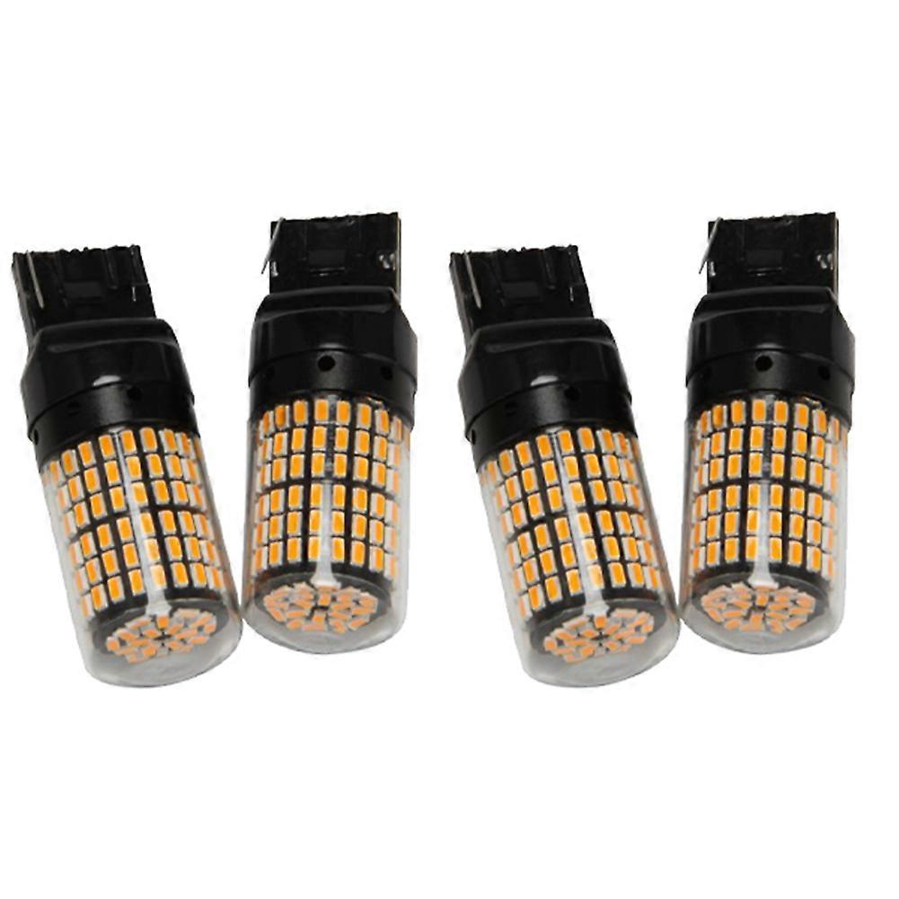 4 Stück 144-smd Rückfahrlicht-blinker-fehlerfreie Led-lampen (kein Hyperblinken) T20 7440, Schwarzes Gehäuse (gelbes Licht) Jxlgv