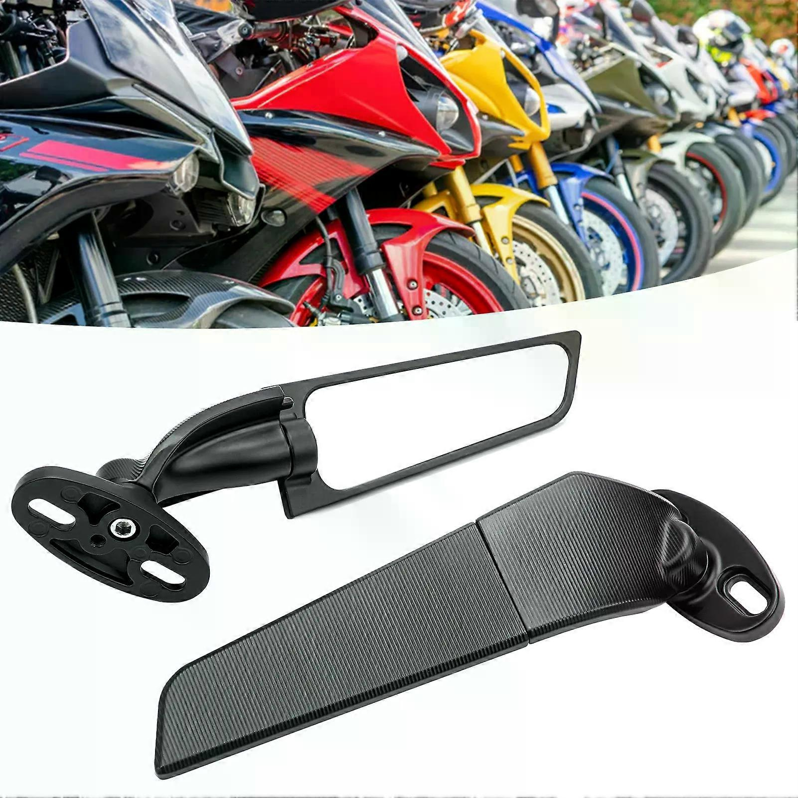 2 Stück Motorrad-rückspiegel, Verstellbar, Drehbar, Windabweiser, Ersatz Für Ninja 250 300 H2 H4jxlgv