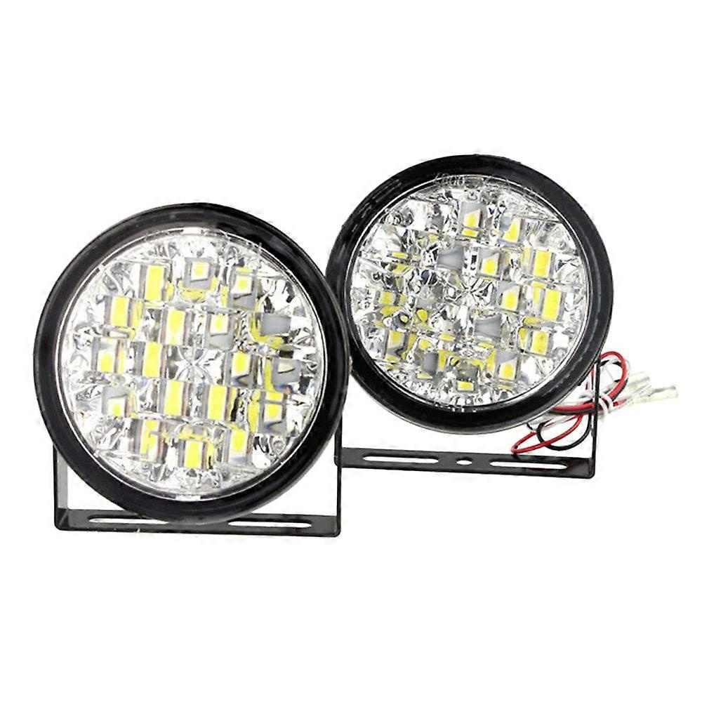 Stück Dc 12v 18 Led Drl Runde Auto-nebelscheinwerfer Tagfahrlicht Weiß Jxlgv