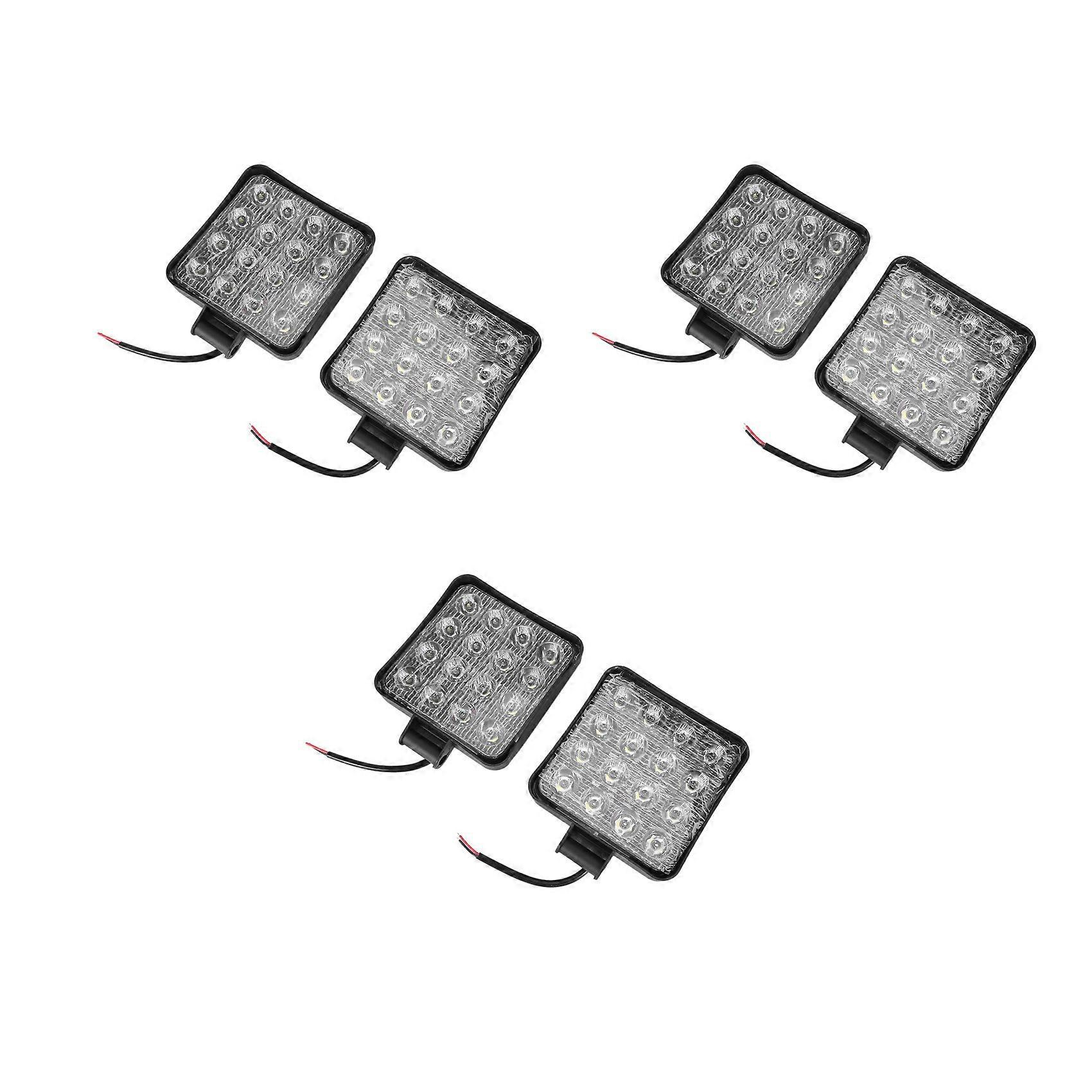 6 Stück 48w 6000k Led-arbeitsscheinwerfer Mit Quadratischem Spot-lichtstrahl Für Traktoren, Suvs, Lkws, Allradfahrzeuge, 12v 24vjxlgv