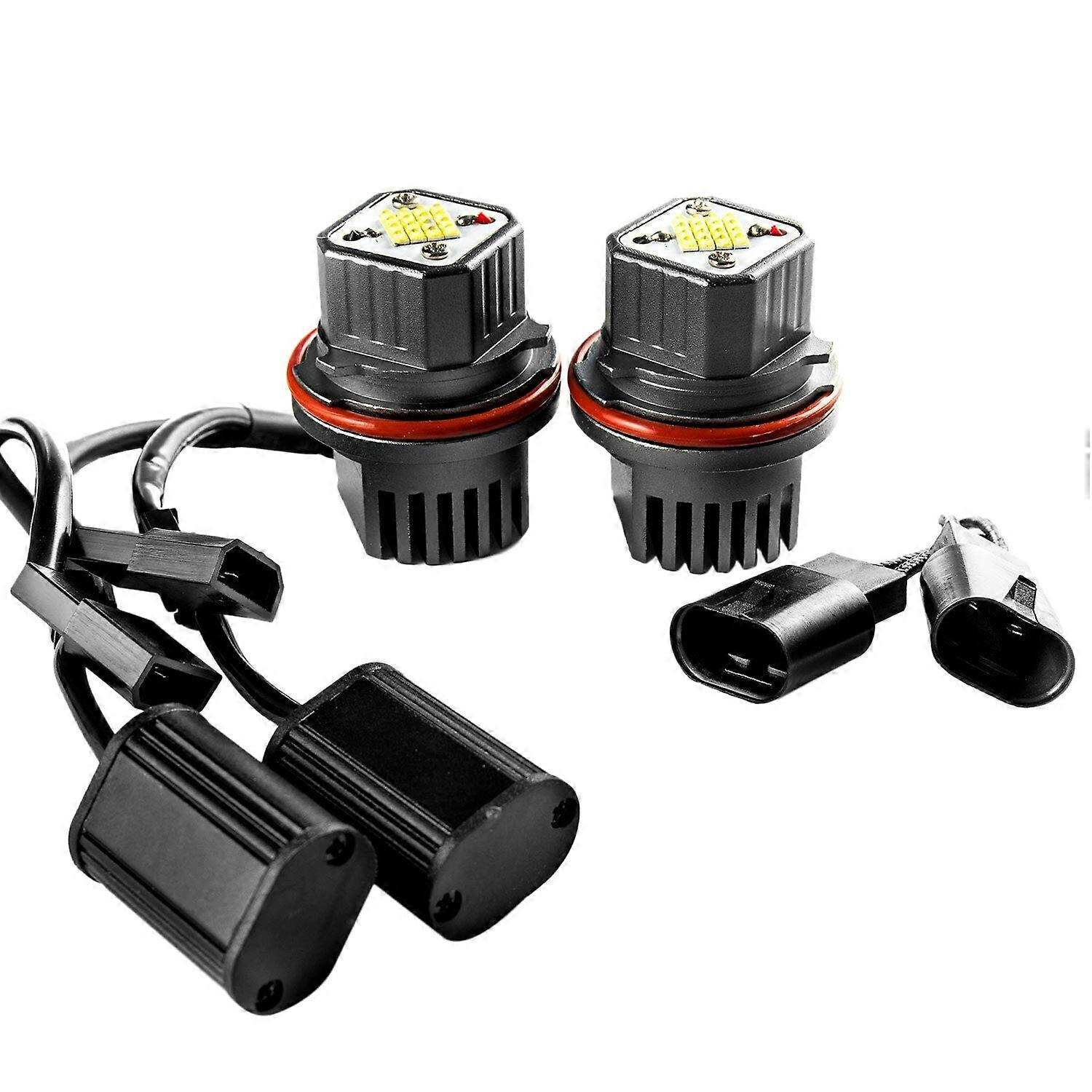 2er-pack Weiße Angel Eyes Halo-ring-positionsleuchten-led-scheinwerferlampen 80w 6000k Für Bmw 1er, 5er, 7er, X3, X5, Jxl, Gv