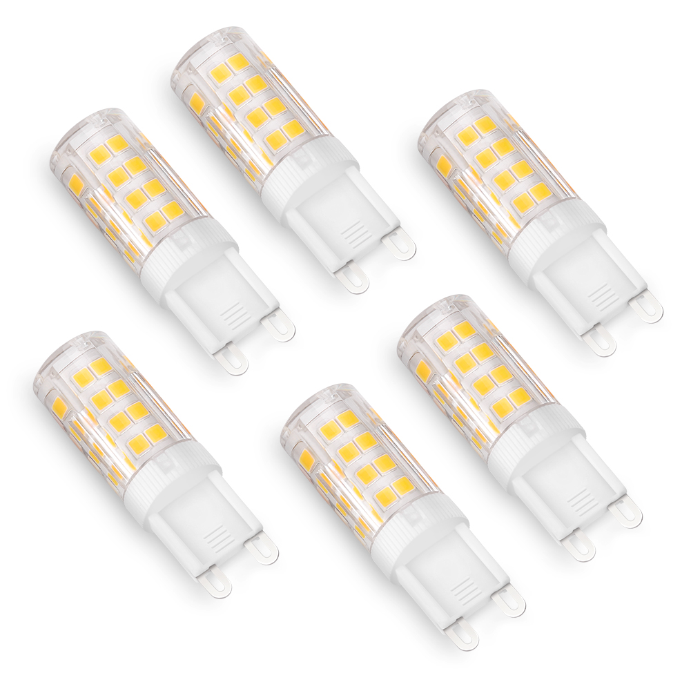 6er-pack G9 Led-lampen, 5 W, Kleine Maiskolbenlampen, Flimmerfrei, Kein Stroboskopeffekt, 500 Lm