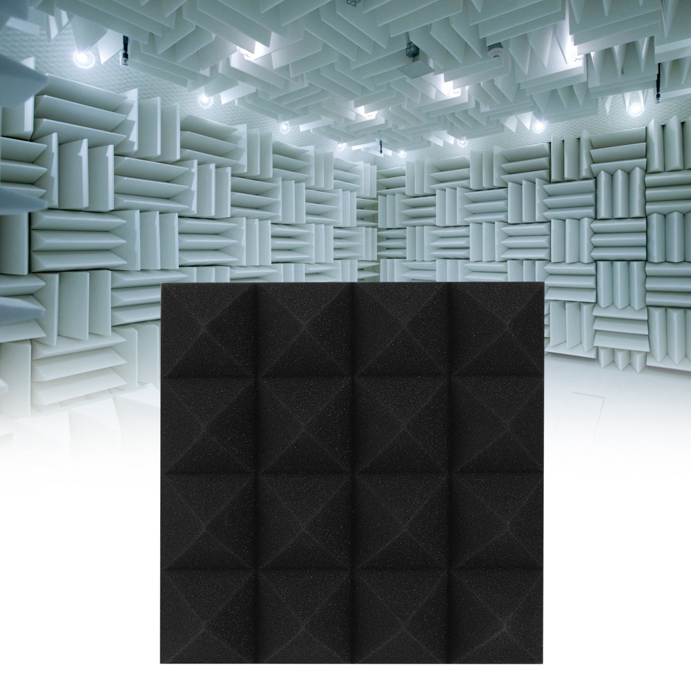 Stück Pyramidenförmige, Schallabsorbierende Akustikpaneele Aus Baumwollschaumstoff Für Studios (schwarz)