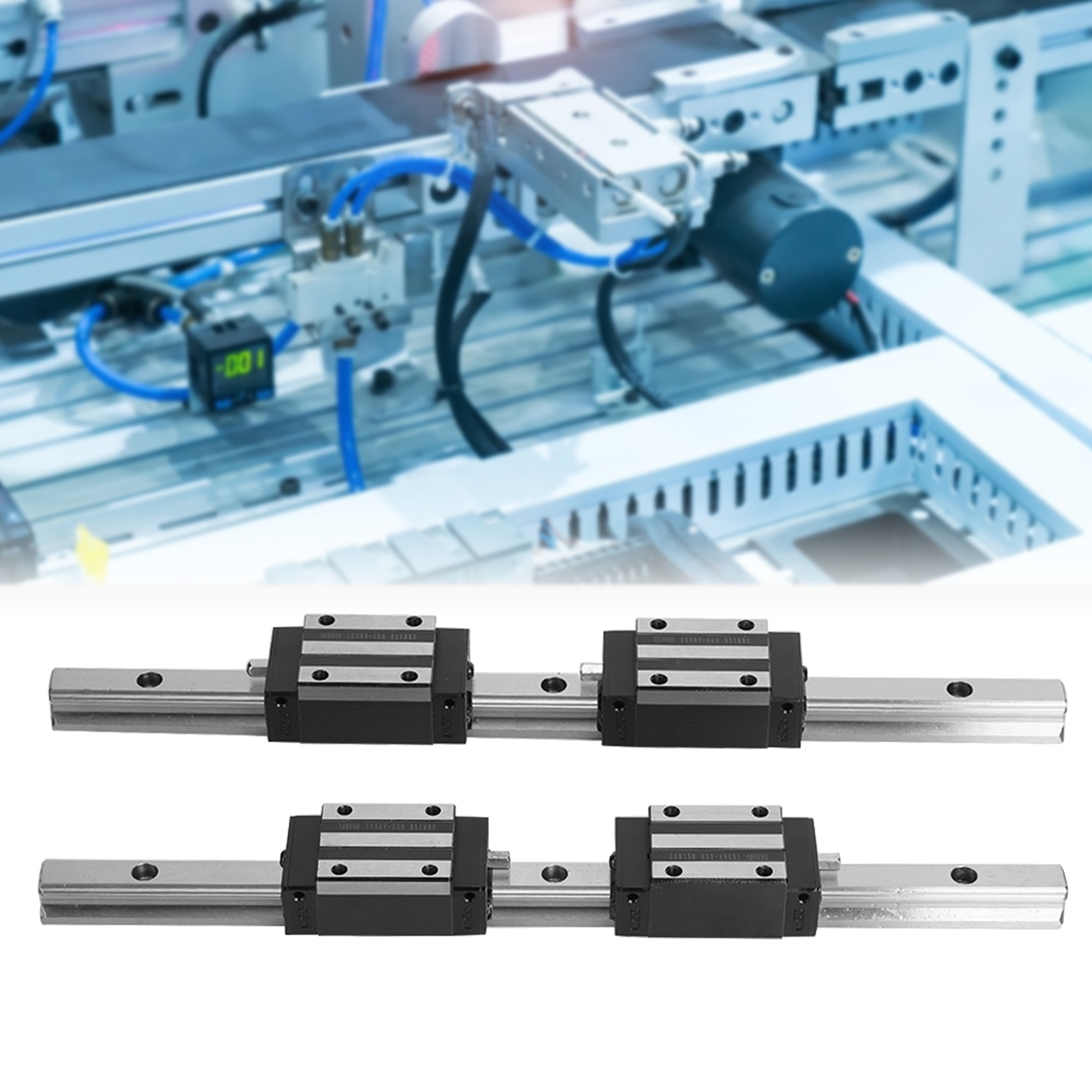 Stück Hg15-300 Mm Linearführungsschienen Aus Gusseisen Mit 4 Stück Hgh15 Linearlager-gleitblöcken, Schwarz