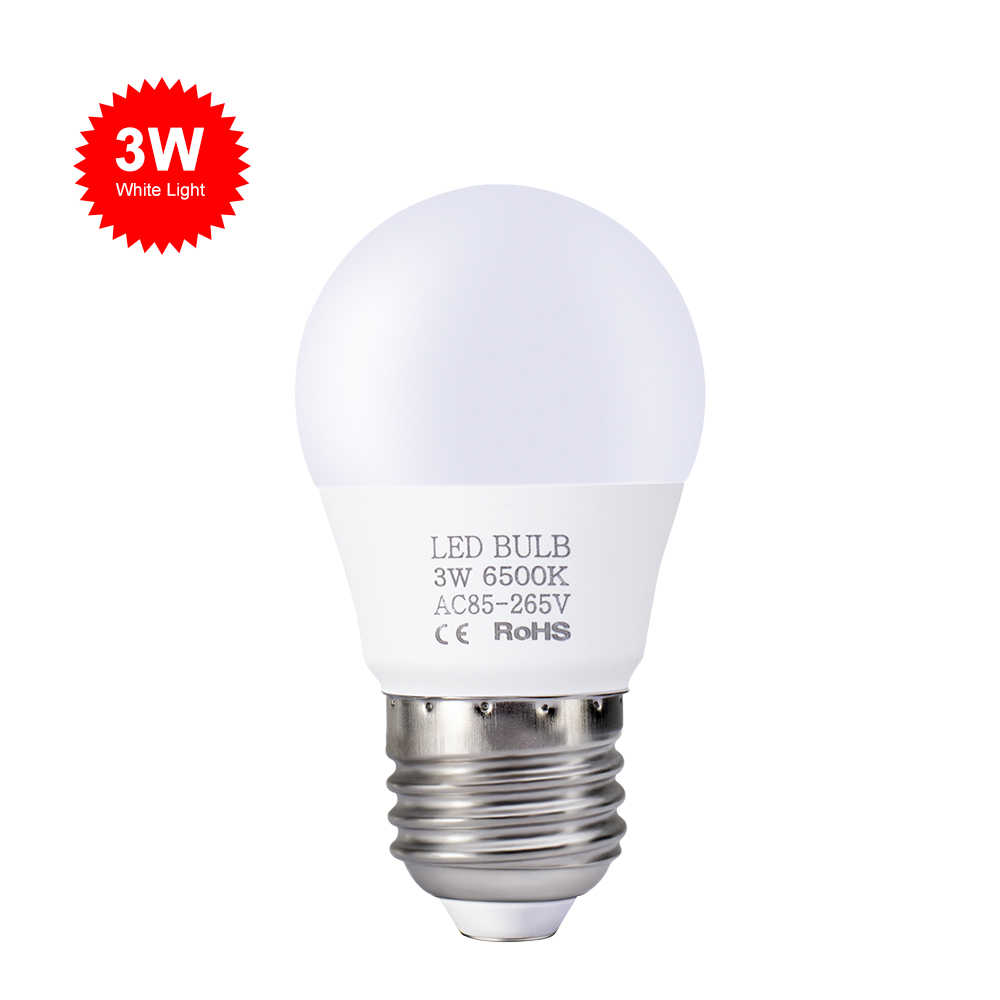 3-w-led-lampen, E27-fassung, Energiesparend, Weißes Licht (6000–6500 K), Hohe Helligkeit, Geeignet Für Schlaf- Und Wohnzimmer, 85–265 V
