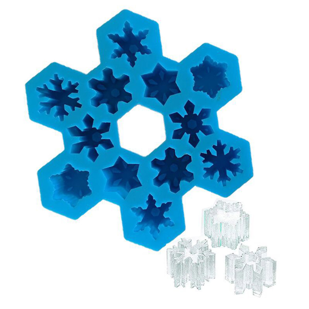 12-loch-schneeform Aus Silikon, Diy-kuchenform Zum Backen Von Fondant, Cupcakes Und Desserts, Blau