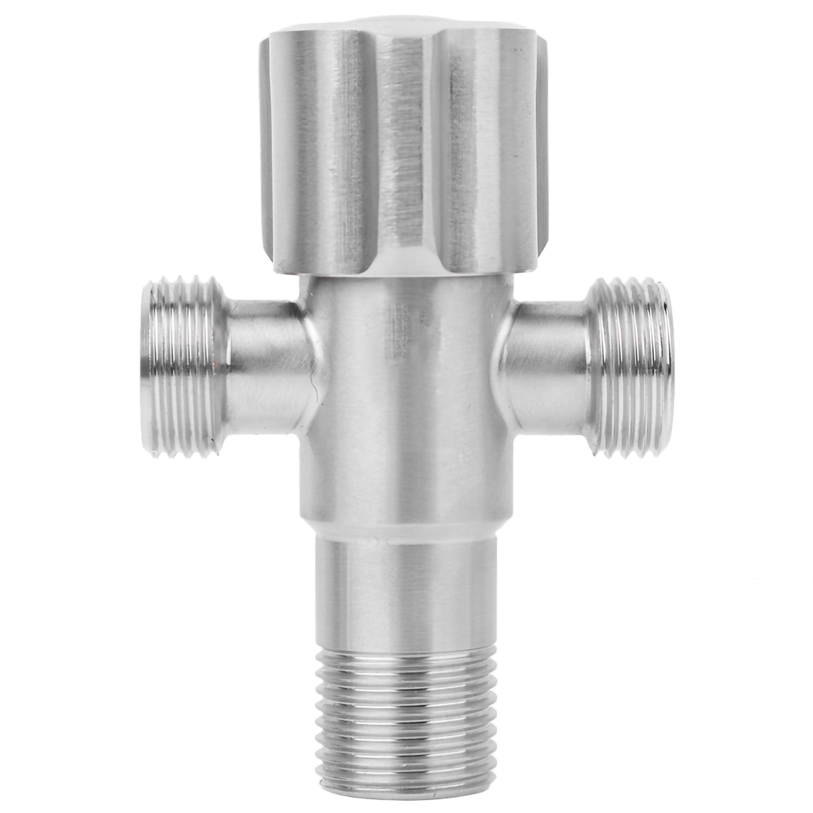 G1/2" Edelstahl-eckventil Für Bad Und Küche Mit Absperrventil, 1 Zulauf, 2 Auslässen