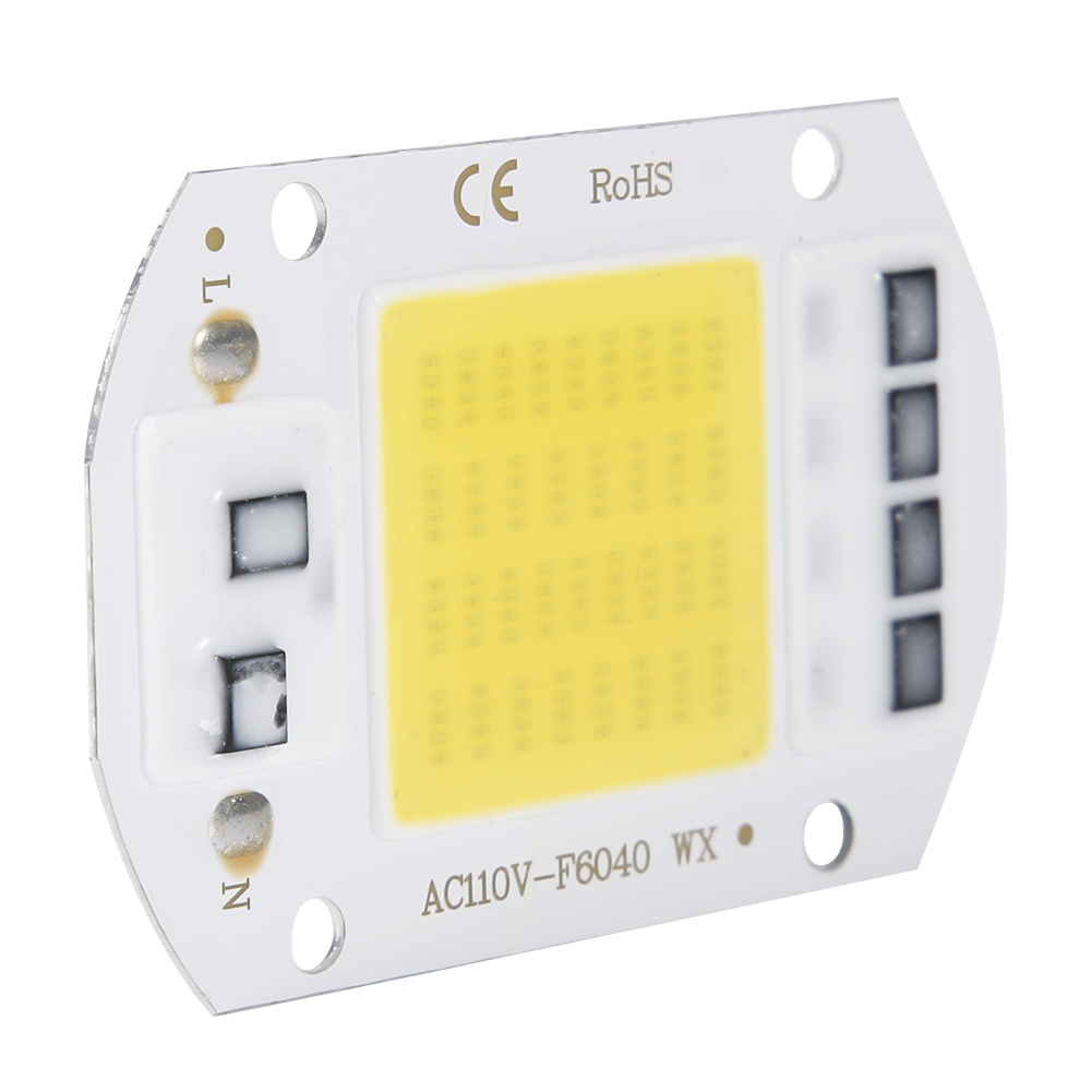 Stück Ac110v 50w Hochleistungs-led-chip-lichtquelle Mit Integrierten Cob-chips, 6x4cm, Weiß