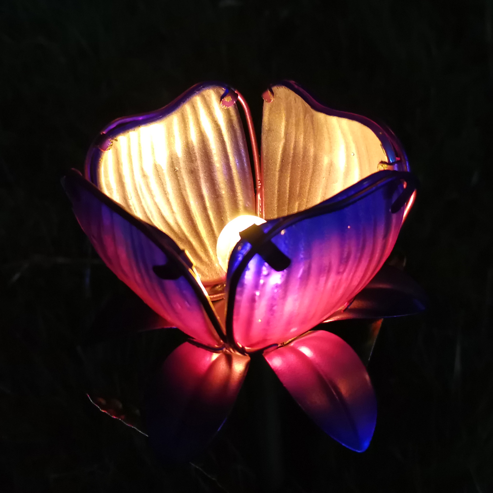 Solarbetriebene Led-blumenleuchte, Gartenlaterne Mit Erdspieß, Ip55 Wasserfest, Für Gehwege, Rasenflächen, Gartenlandschaften
