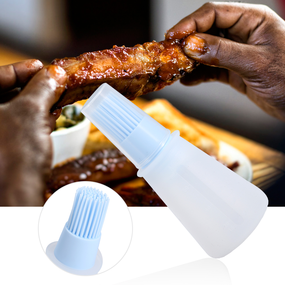 2er-set Küchen-silikon-grillflaschenpinsel Für Öl, Honig, Kochen, Backen Und Grillen, Blau
