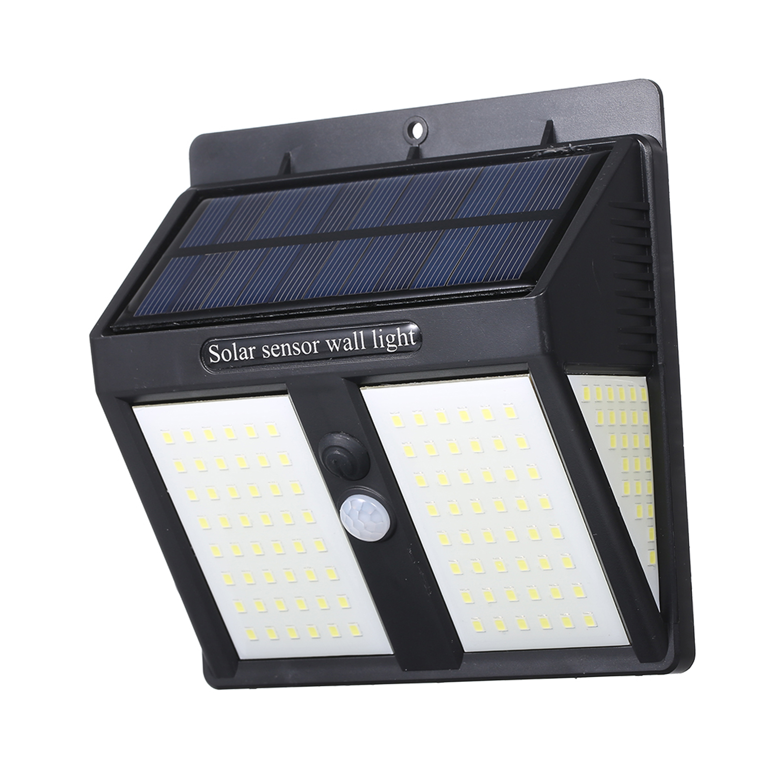 Dc 5,5 V, 20 W, 100 Leds, Dreiseitige Solar-wandleuchte Mit Pir-bewegungsmelder, Infrarot-induktor-detektor, Empfindlicher Lichtsteuerung, Ip65 Wasserdicht, Integriertem 2200-mah-hochleistungsakku.
