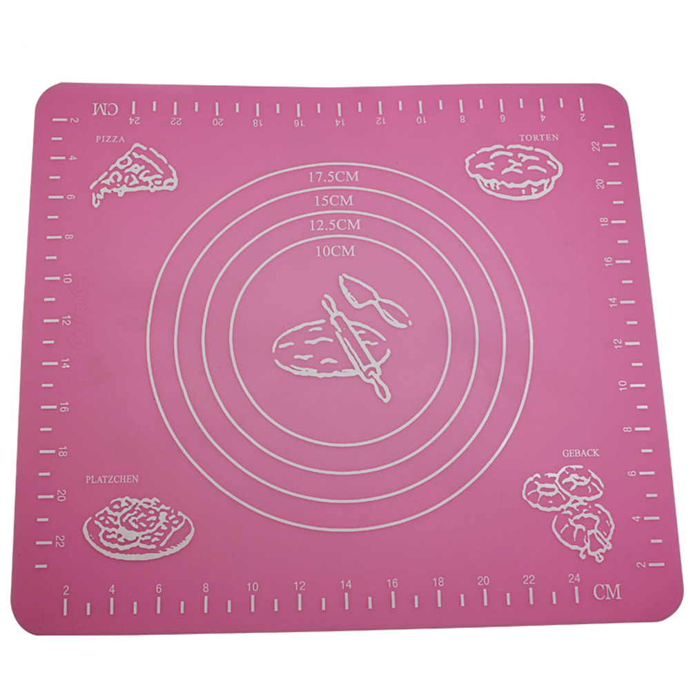 Backmatte Aus Silikon, Antihaftbeschichtet, Teigausrollunterlage (pink, 26 X 29 Cm)