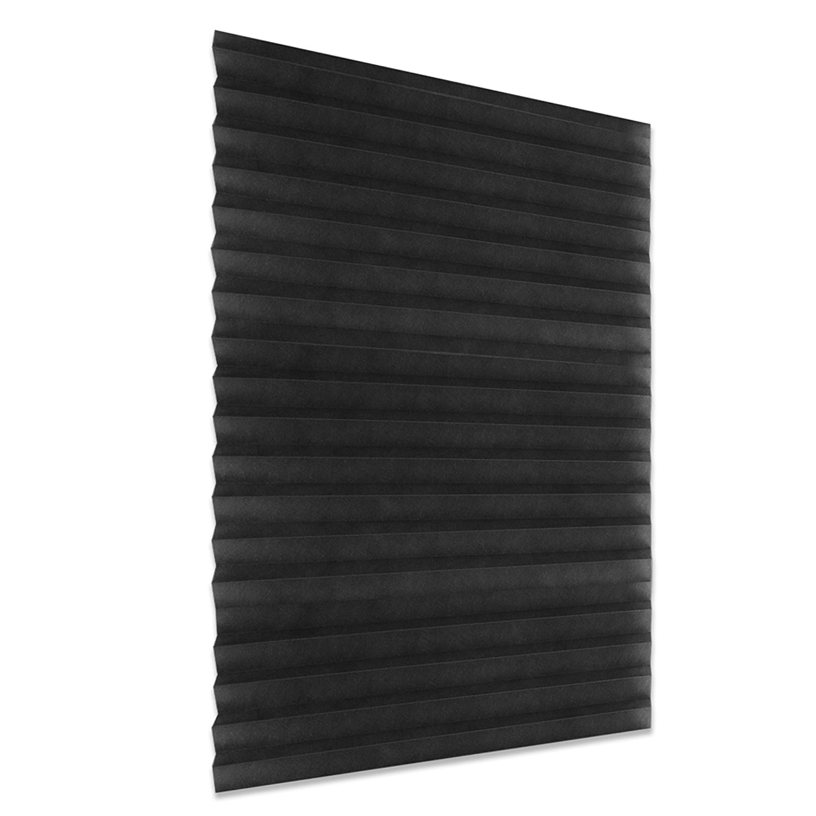 Verdunkelnde Plissees, Fensterrollos, Lichtundurchlässig, Kabellos, Schwarz, 35