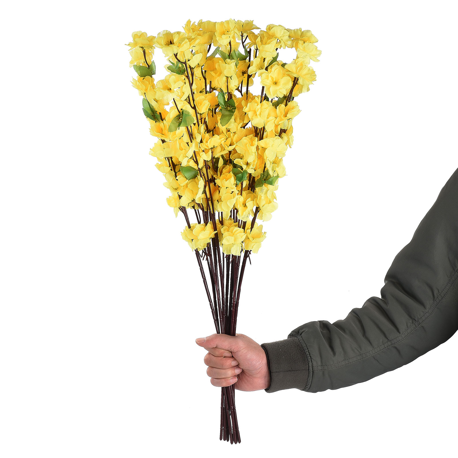 10 Stück Gelbe Künstliche Pfirsichblütenzweige, Künstliche Blüten, Dekoration Für Zuhause, Partys Und Hochzeiten