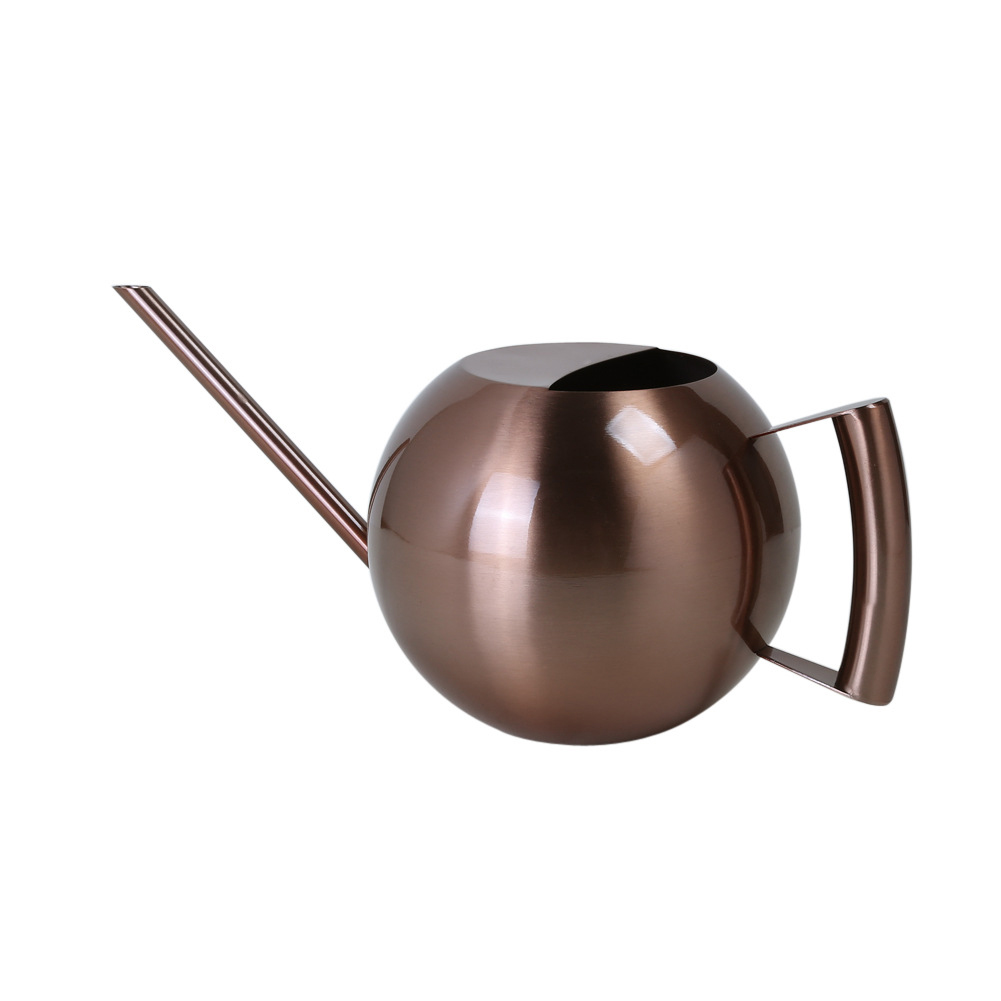 Multifunktionale Gießkanne Aus Edelstahl Mit Langer Düse, Metall-gartengießkanne Für Drinnen Und Draußen, Bronze